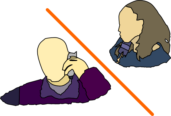 Free Vector Man Lady Talking On The Phone Clip Art - Cartoon (600x409)