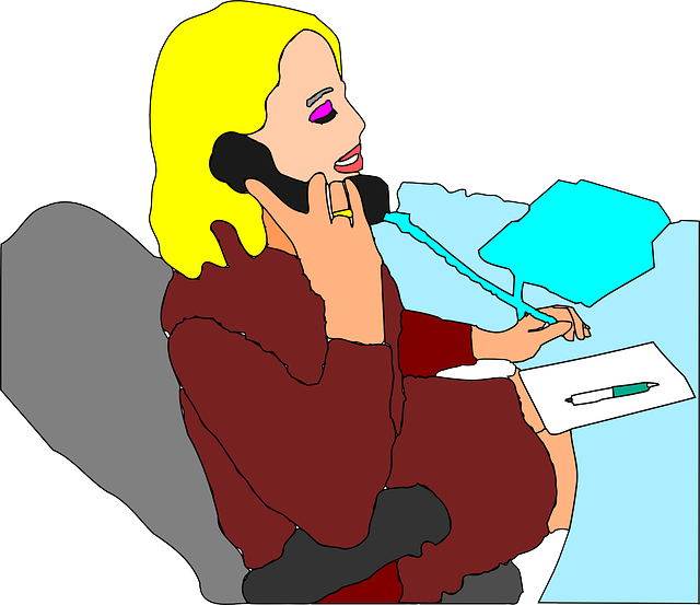 Free Vector Secretary Answering Phone Clip Art - Answering The Phone Clipart (640x553)