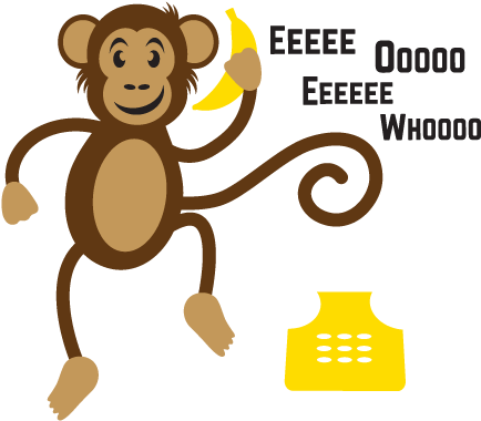 Person Talking Clipart Download - Monkey With Phone Png (456x401)