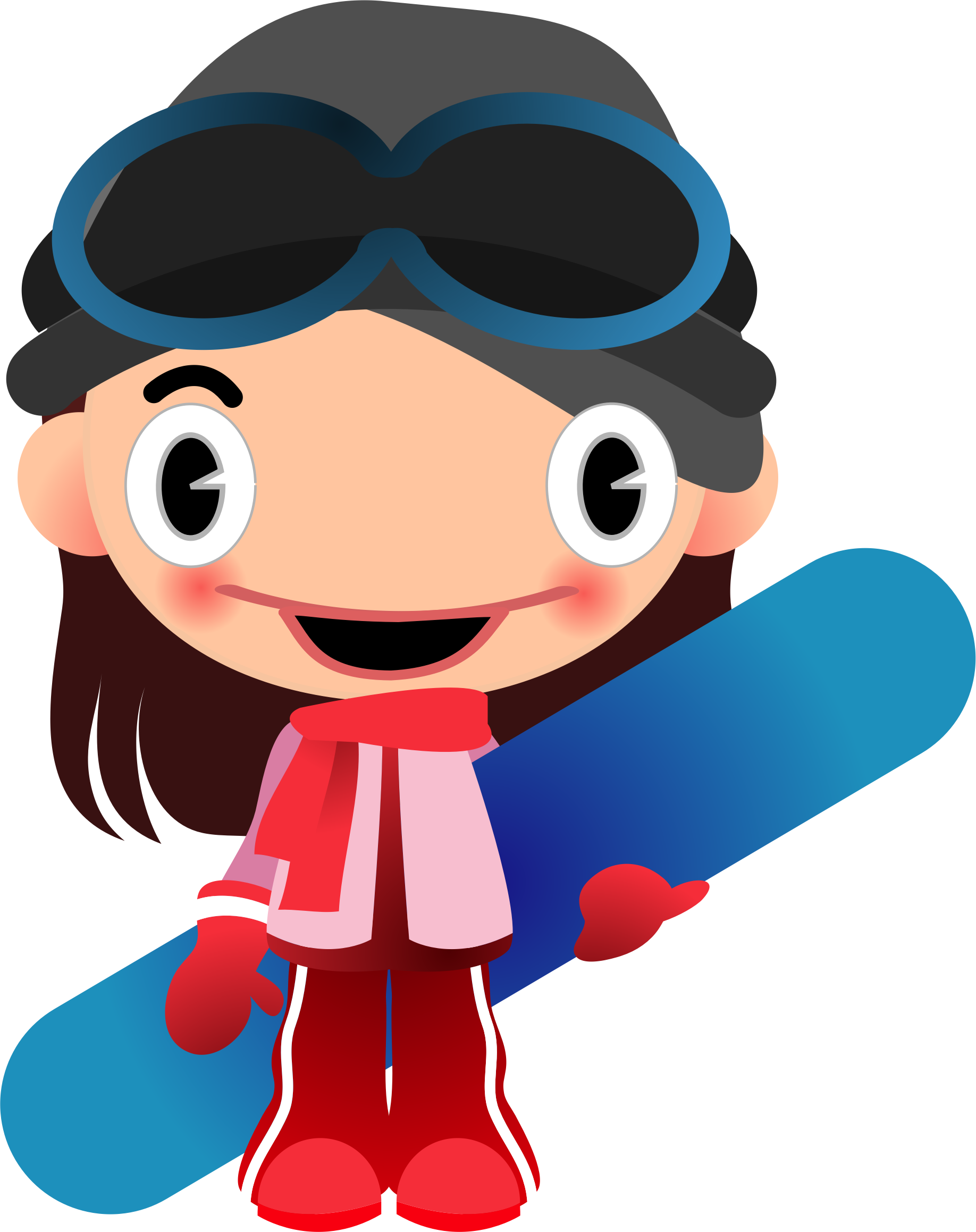 Girl Snowdoard Clipart - Clipart Snowboard (1836x2317)