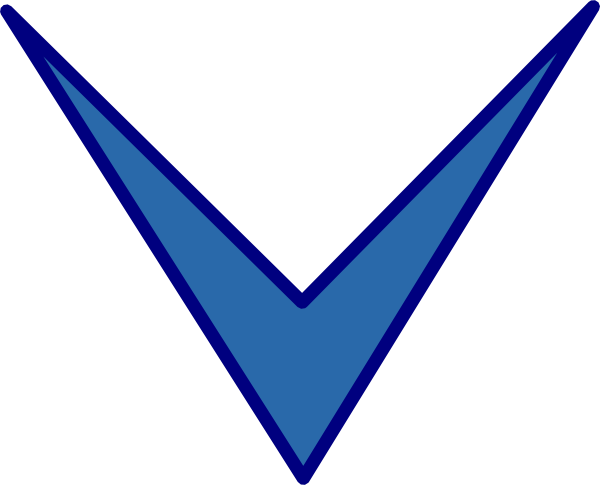 Blue Arrow Down Clip Art - V Arrow (600x485)