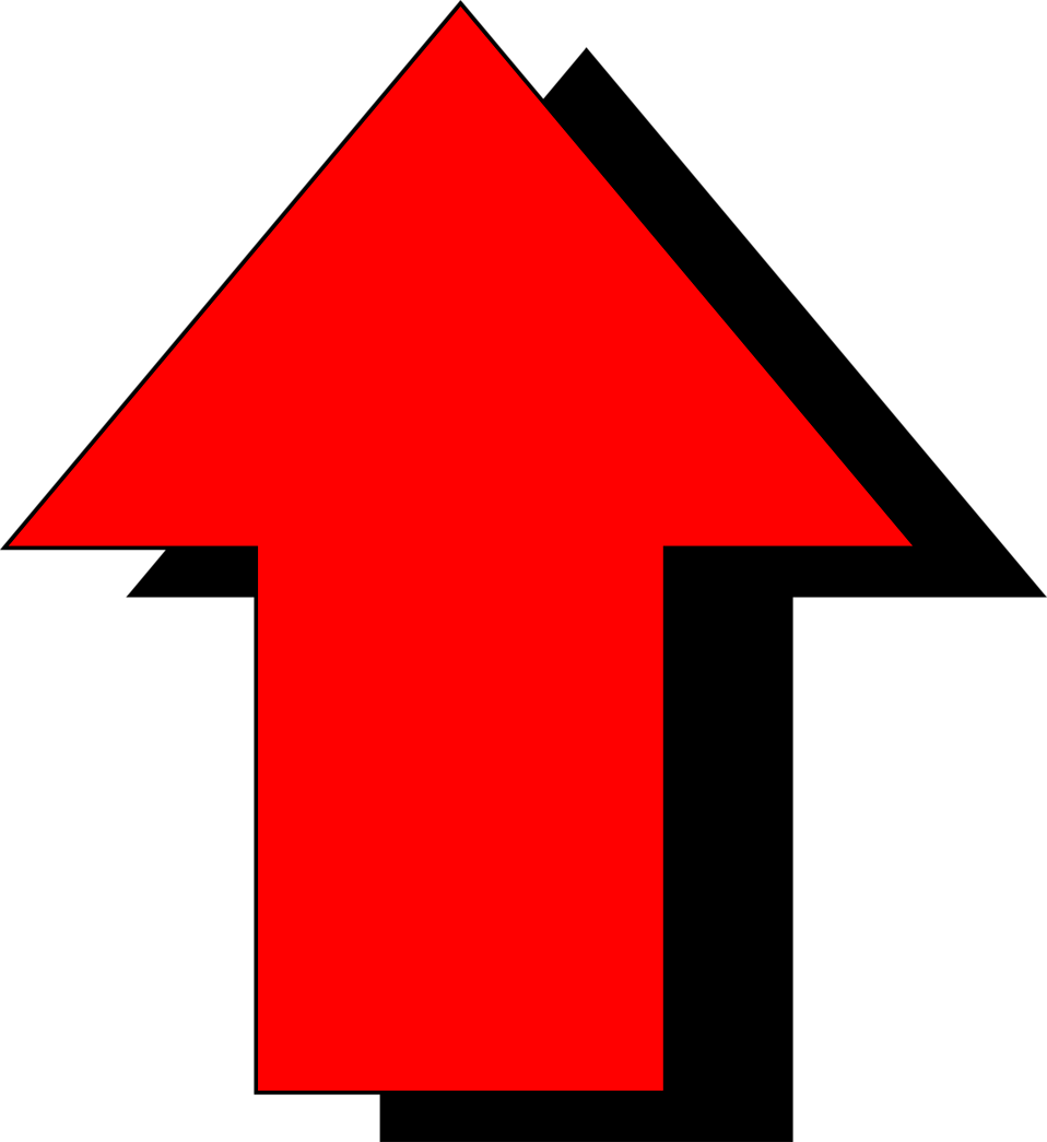 Arrow Clipart Free] Red Arrow - Up Arrow (958x1045)