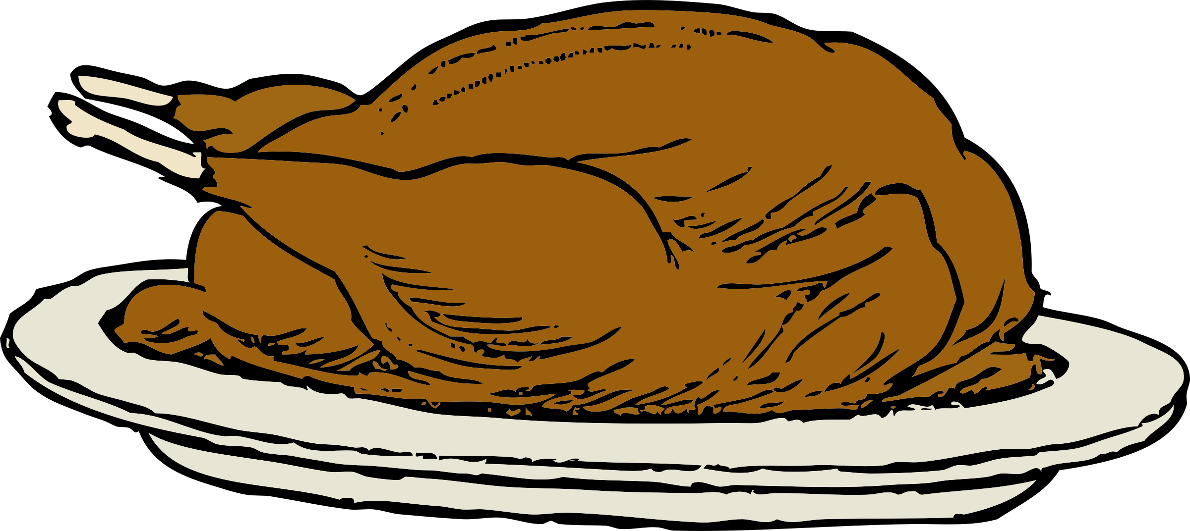 Funny Thanksgiving Clipart 18, Buy Clip Art - Clip Art Fried Chicken (2400x1072)