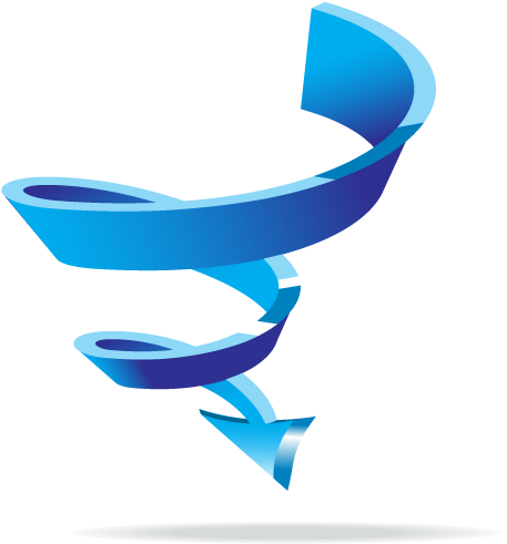 Arrow Blue - Spiral Arrow Clipart (500x500)