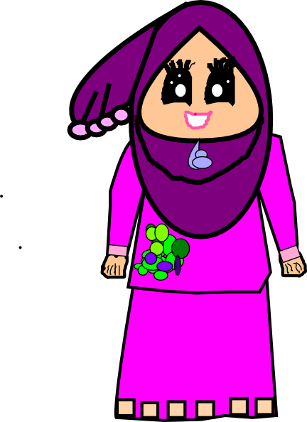 Muslimah Doodle Raya Clip Art At Clker - Clip Art Raya (432x594)