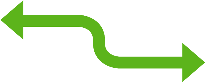 A34 Curvedarrow Green Twodirections - Rechts Oder Links (722x317)