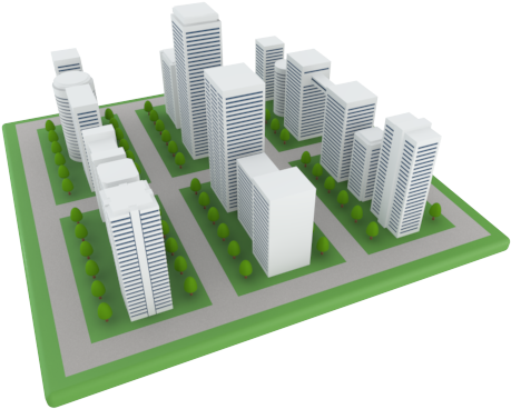 3d Clipart Office Building - 3d Buildings Clipart (500x400)