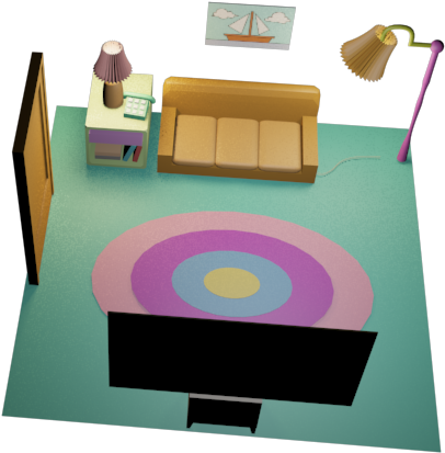 3d Model Of The Simpsons' House - Room (640x480)