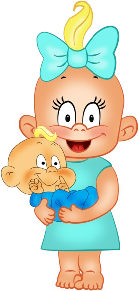Funny Baby Cartoon Clip Art Images Are On A Transparent - Mother Baby Daughter Cartoon (600x600)