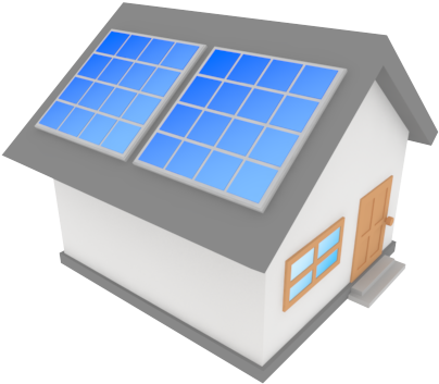 Solar Panel Clipart Free - House With Solar Panel Transparent (500x400)
