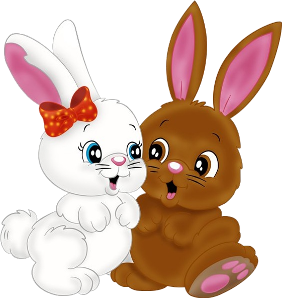 Baby Bunny Girls Cute Digital Clipart Easter Bunny - Cute Cartoon Baby Bunny (600x600)