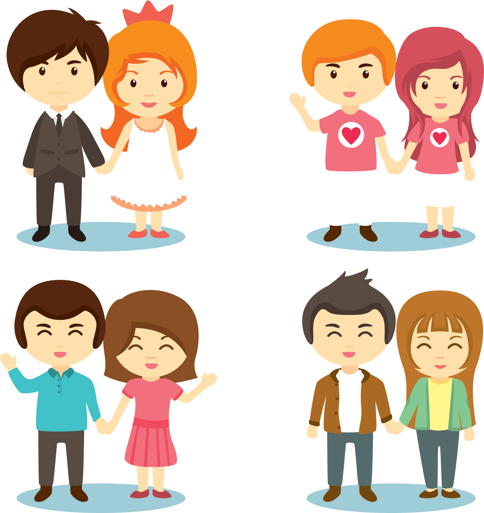 Couple Cartoon Clip Art - Couple Cartoon Vector Png (1800x1800)