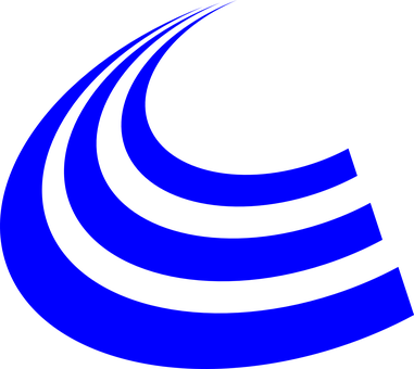 Sign Blue Arrow Round Curved Curves Space - Arc Clipart (381x340)
