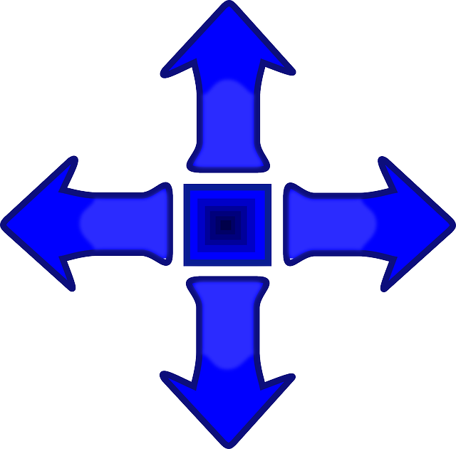 Controller, Blue, Arrow, Buttons, Game, Smooth - Game Controller Arrow (640x630)