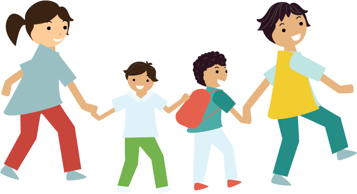 Cartoon Of Children Holding Hands - Cartoon (697x380)