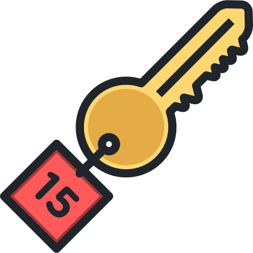 Room Key Free Icon - Hotel Room Clipart (512x512)