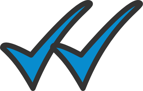 Double Checks 2015 Clip Art At Clker - Double Blue Check Mark (600x382)