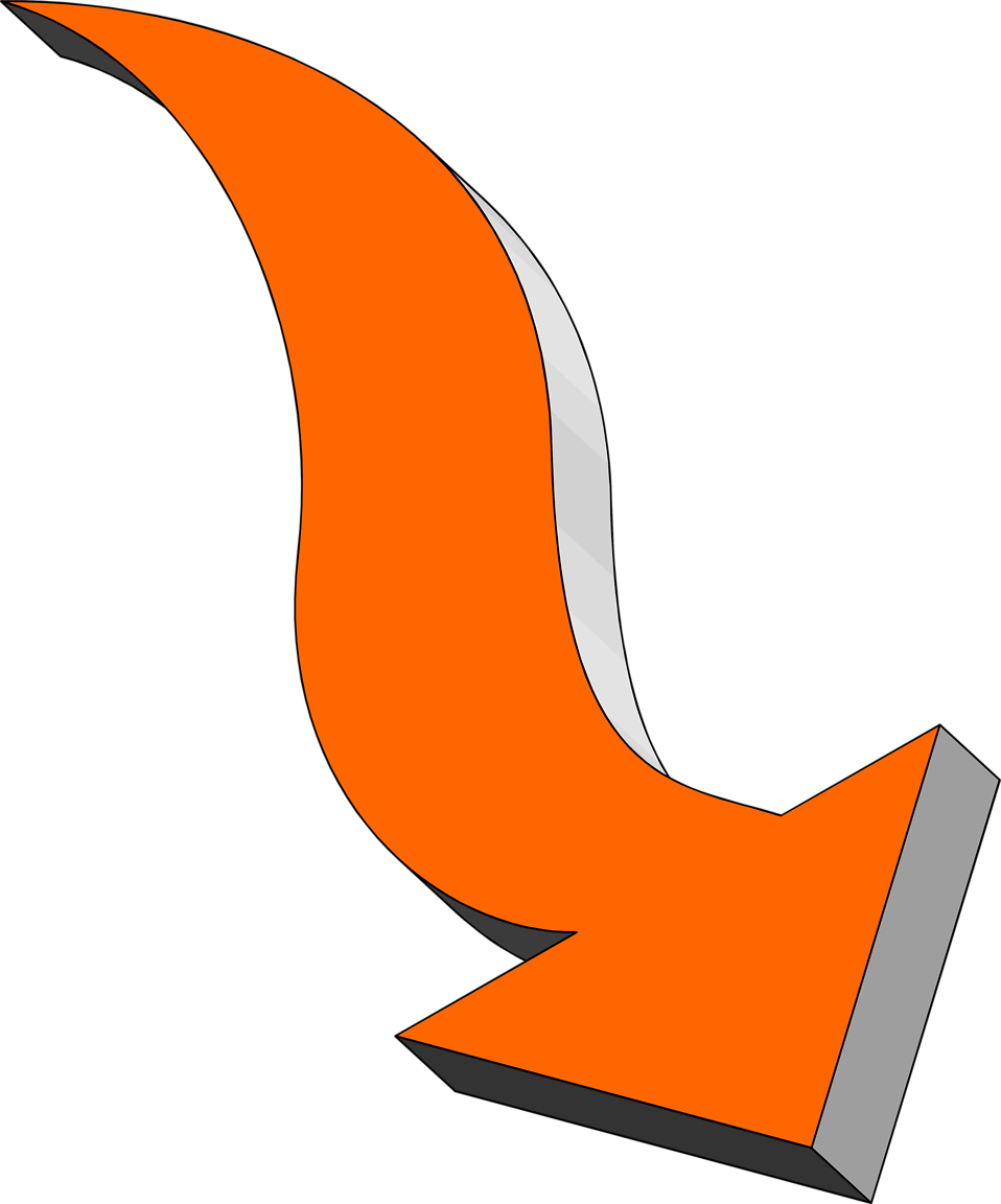 Curved Arrow Clip Art Medium Size - Curved Arrow Clip Art (958x1152)