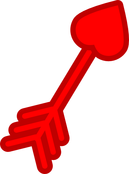 Red Arrow Clip Art At Clker - Red Bow And Arrow (438x592)