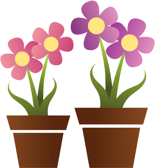 Plant Clipart Cute Flower - Flower With Pot Clipart (555x555)