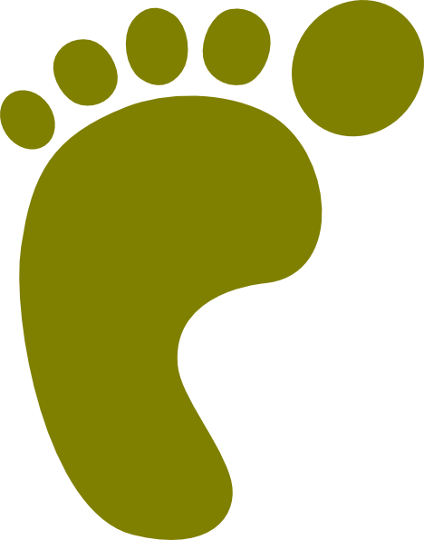 Olive Green Left Foot Clip Art At Clker - Foot Print Png (468x595)