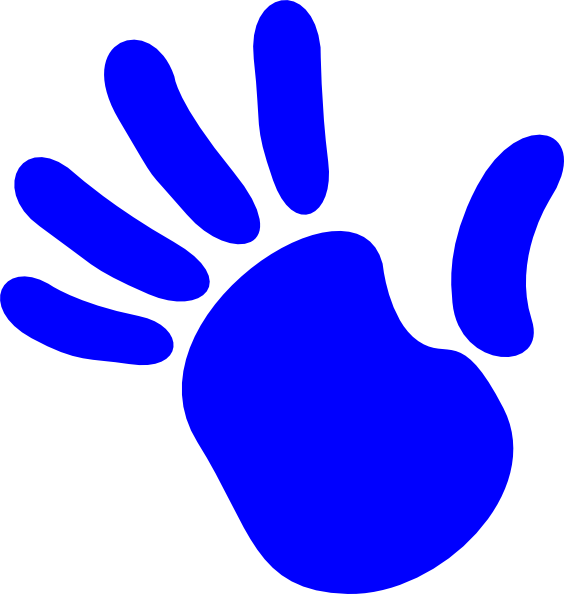 Hands Clipart Blue (564x594)