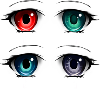 Cartoon Eyes Cliparts - Anime Eyes Png (400x358)