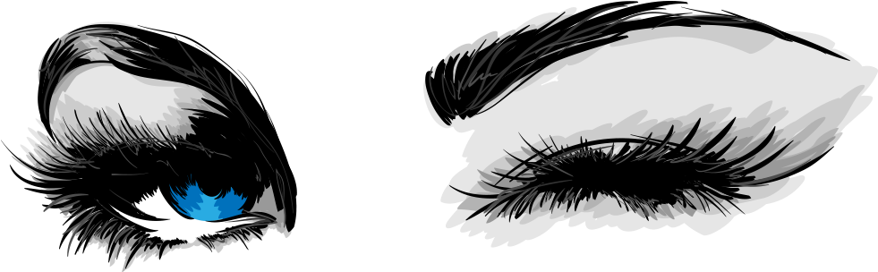 Mascara Cosmetics Eyelash Business Card Eye Liner - Drawing Of Eyes Winking (1000x1000)