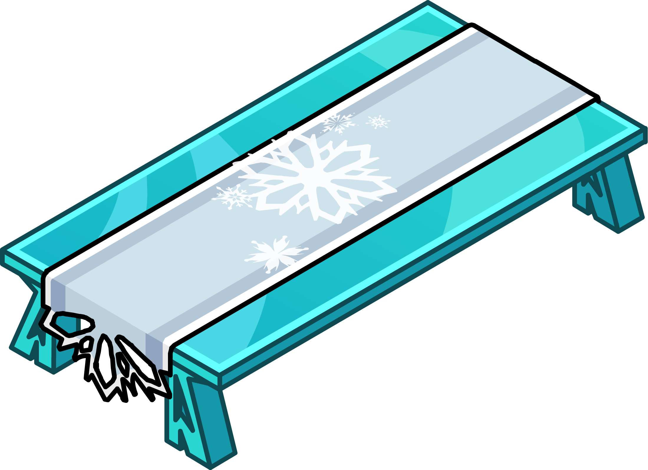 Ice Dining Table - Club Penguin Frozen Items (2199x1596)