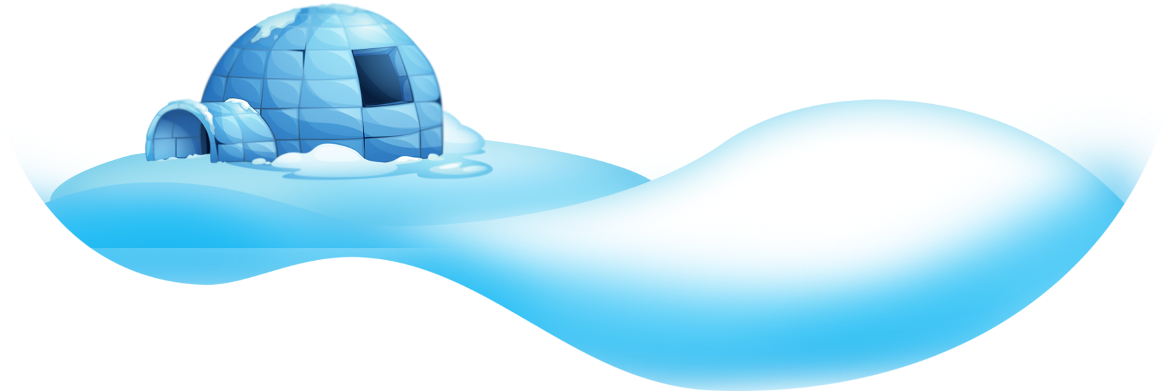 Illustration Of An Icy Igloo - Rectangle Magnet (1854x586)
