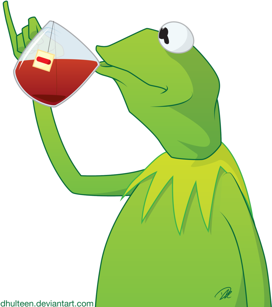 Tea Exploitable By Dhulteen On Deviantart - Kermit The Frog Drinking Tea Drawing (900x1009)