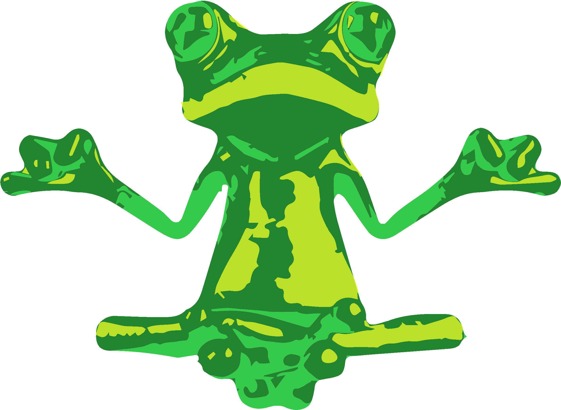 Green&yellow Raster Export2 - Frog In Yoga Pose (2445x1837)