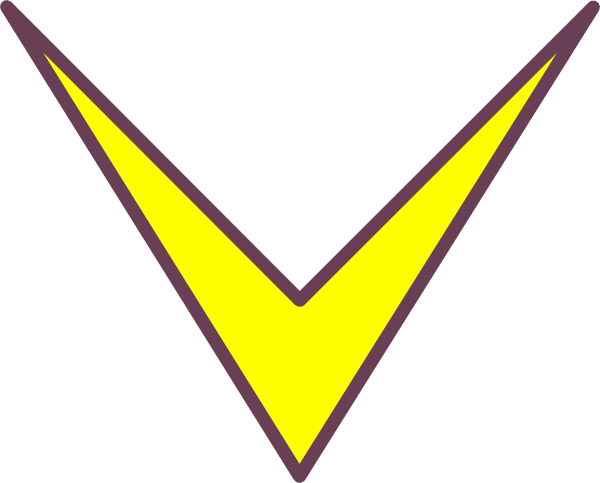 Yellow Arrow Down Clip Art - Yellow Arrow Transparent Background (600x483)