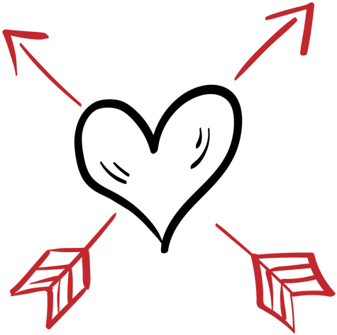 Heart With Crossed Arrows Sticker - Coração Com Flecha Png (512x512)