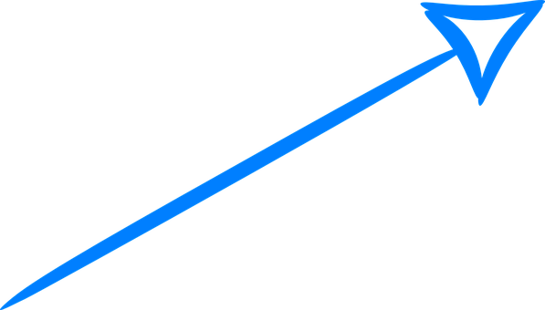 Arrow Right Blue Handdrawn Pointing Direct - Hand Drawn Blue Arrow Png (597x340)