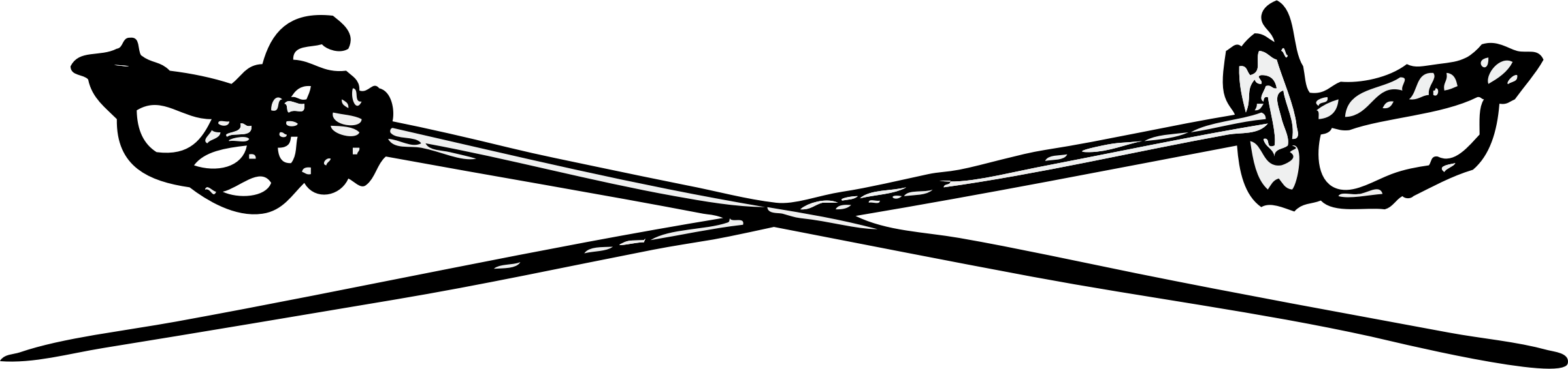 Clipart - Crossed Swords - Crossed Swords Vector Png (3180x750)