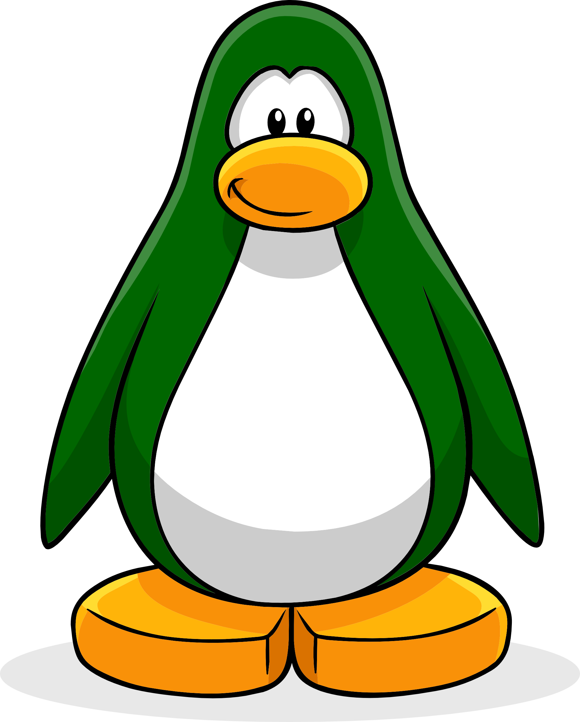Dark Green Create Penguin - Club Penguin Green Penguin (2000x2488)