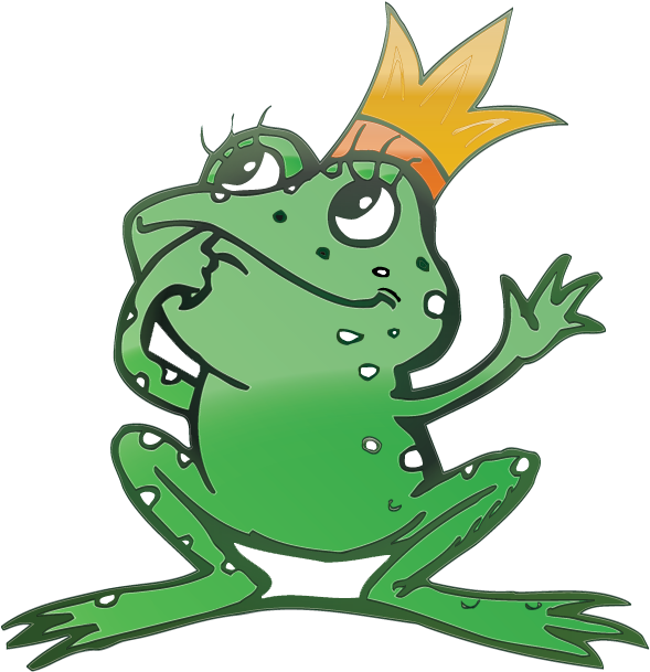Vector Cartoon Frog Prince Free Vector - Frog Prince Embroidery Design (612x792)