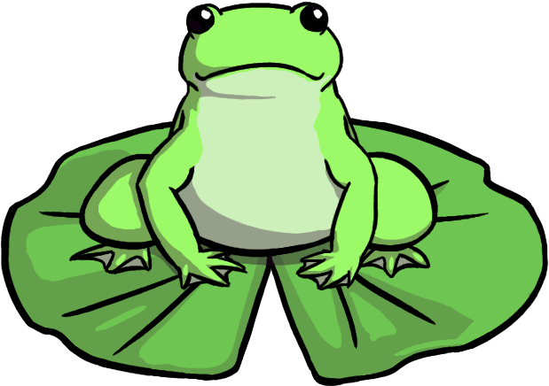 Picture Of Frog On Lily Pad - Cartoon Frog On A Lily Pad (683x458)