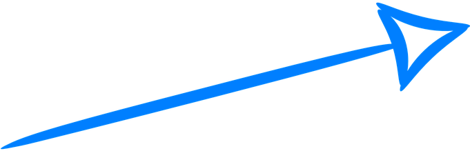 Arrow Right Blue Handdrawn Pointing Direct - Long Hand Drawn Arrow (680x340)