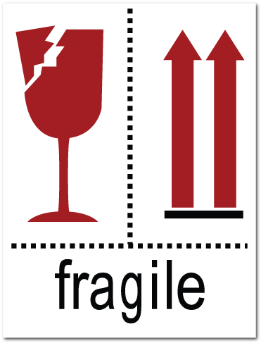 Fragile Broken Glass And Arrow Stickers - Imagen De Copa Rota Fragil (500x500)