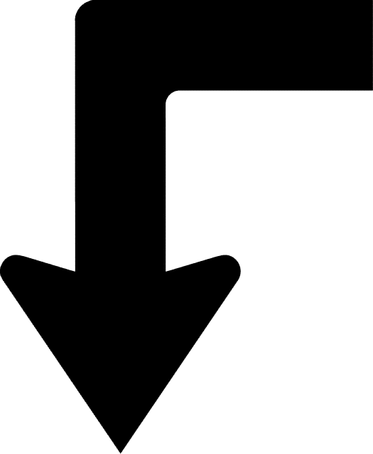 Left Advance Arrow Down - Left Down Arrow Icon (525x640)