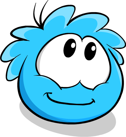 Blue Puffle Looking Up - Club Penguin Blue Puffle (422x460)