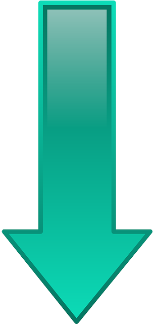 Free Vector Arrow Down Seagreen Clip Art - Green Arrow Down Png (320x640)