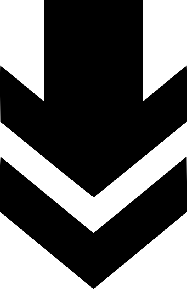 Arrow Down Expand File Save Download Comments - Black Arrow Down Png (634x980)