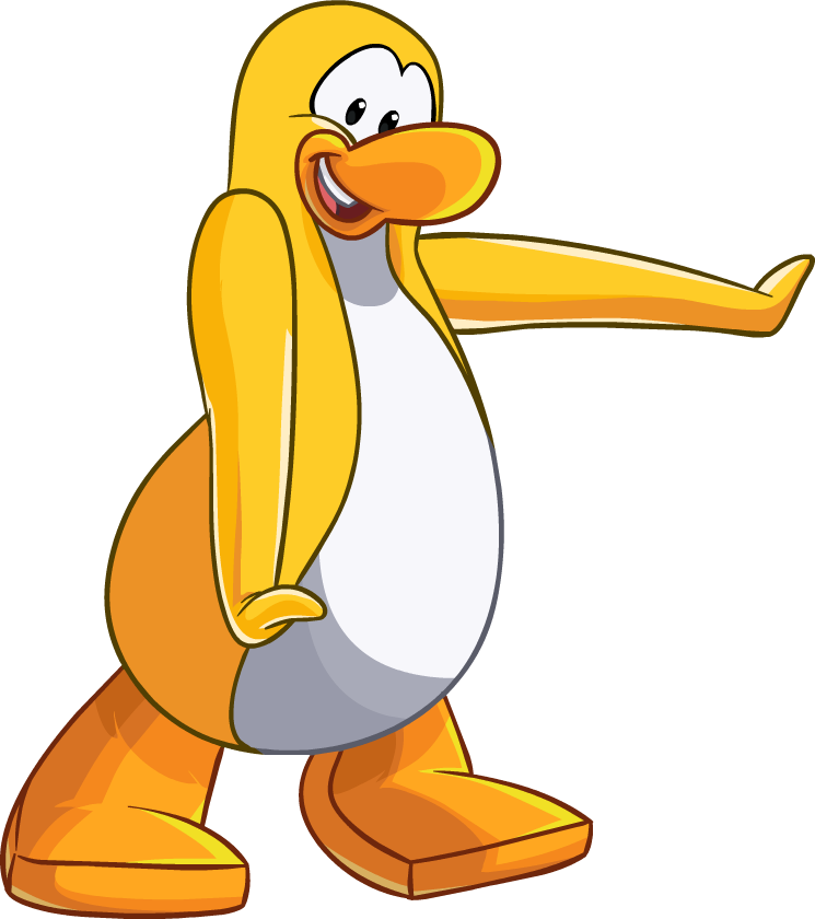 Club Penguin Yellow Penguin - Pinguino Animado Club Penguin (745x840)