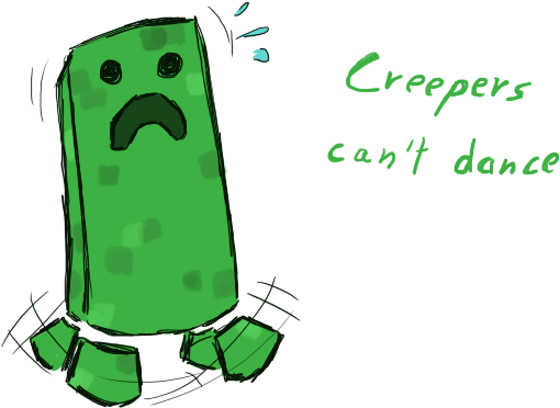 Creepers Cant Dance - Minecraft Creeper Clear Background (603x524)