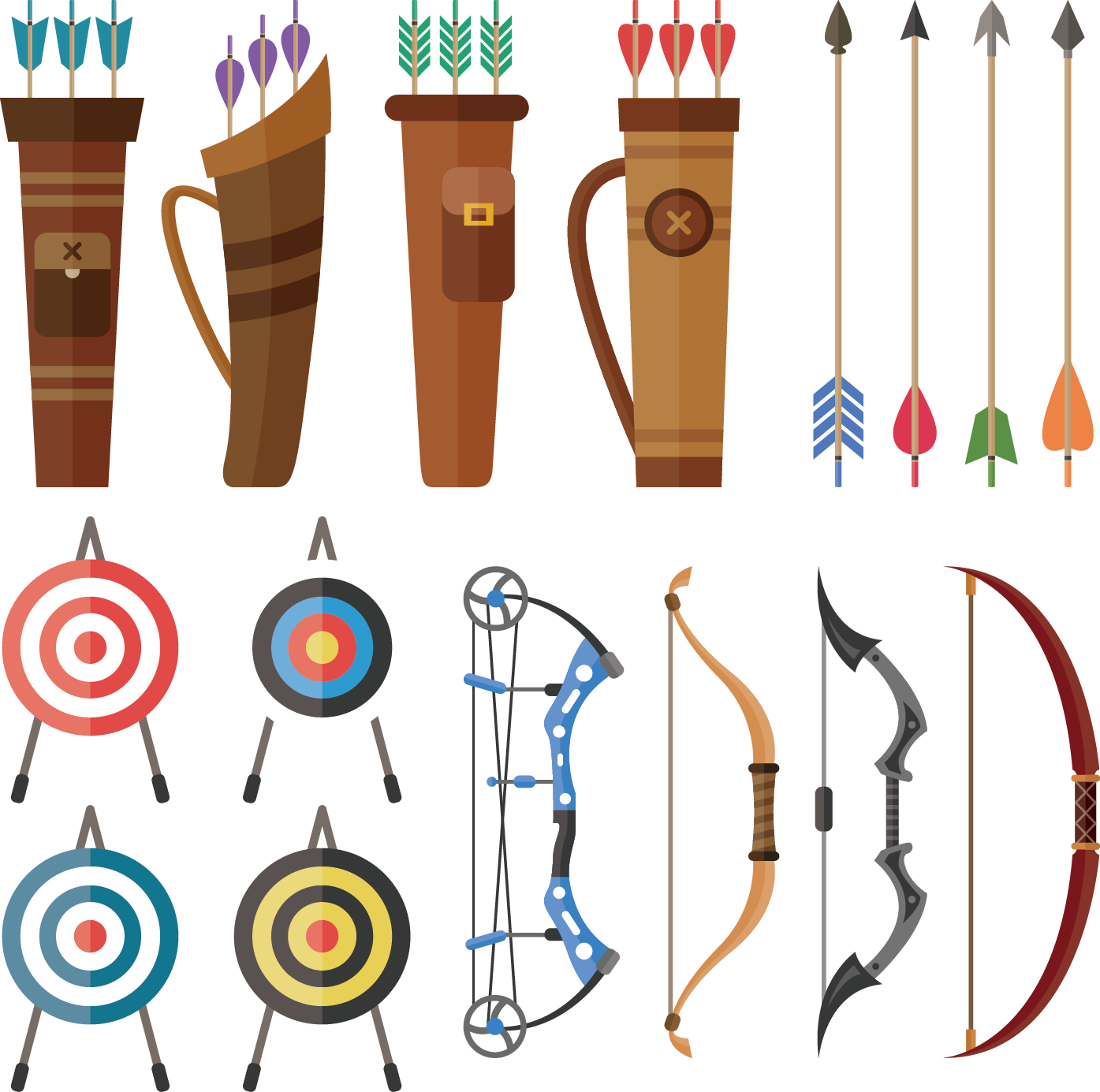 Bow And Arrow Archery Hunting Euclidean Vector - Bow And Arrow Archery Hunting Euclidean Vector (1395x1385)