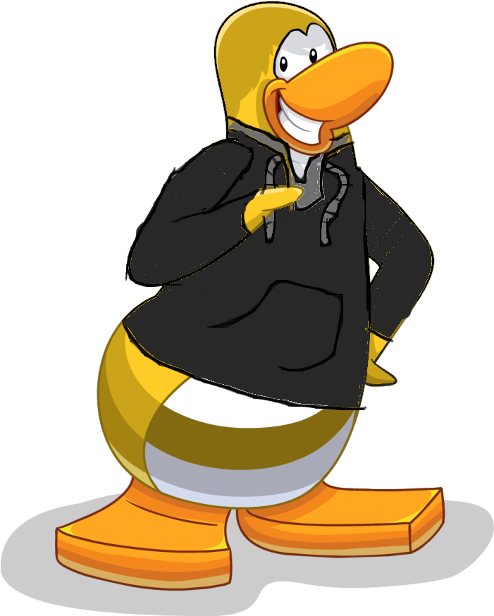 Club Penguin Black Hoodie - Penguin (700x917)