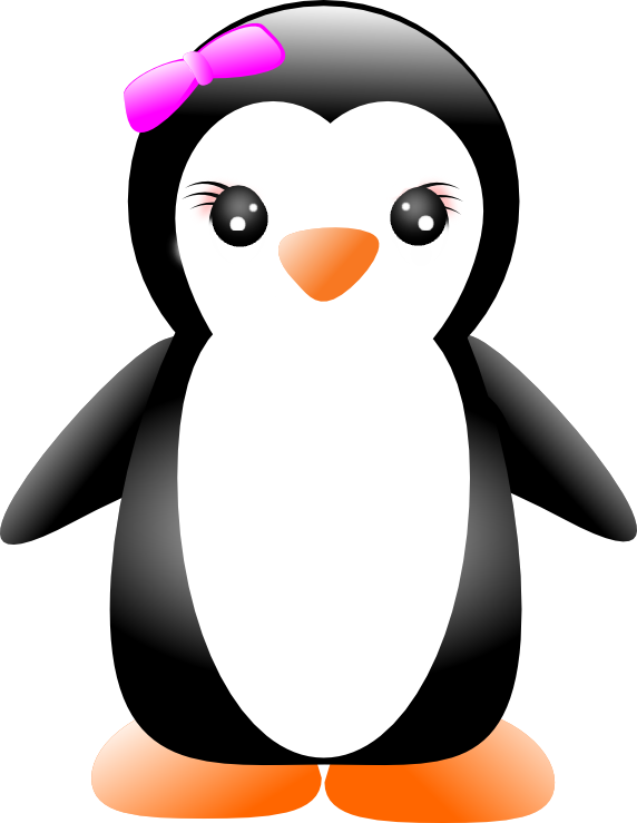 Some Vector Penguins Random Girly Graphics Danielle - Cute Cartoon Girl Penguin (572x739)
